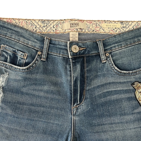 VTG VINTAGE AMERICA BLUES EMBELLISHED DENIM JEANS RARE AND GREAT CONDITION - Picture 12 of 15